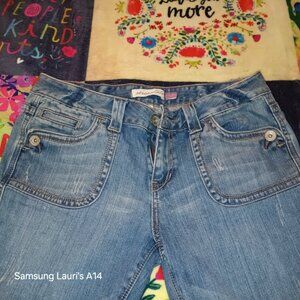 Aeropostale  jeans low waist silver button pockets boot cut size 13-14